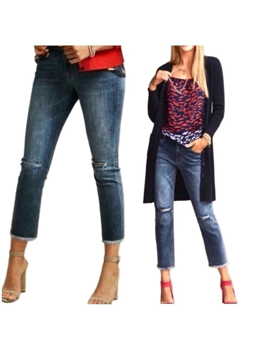 CABI ‘Cropped High Straight’ Raw Hem Denim